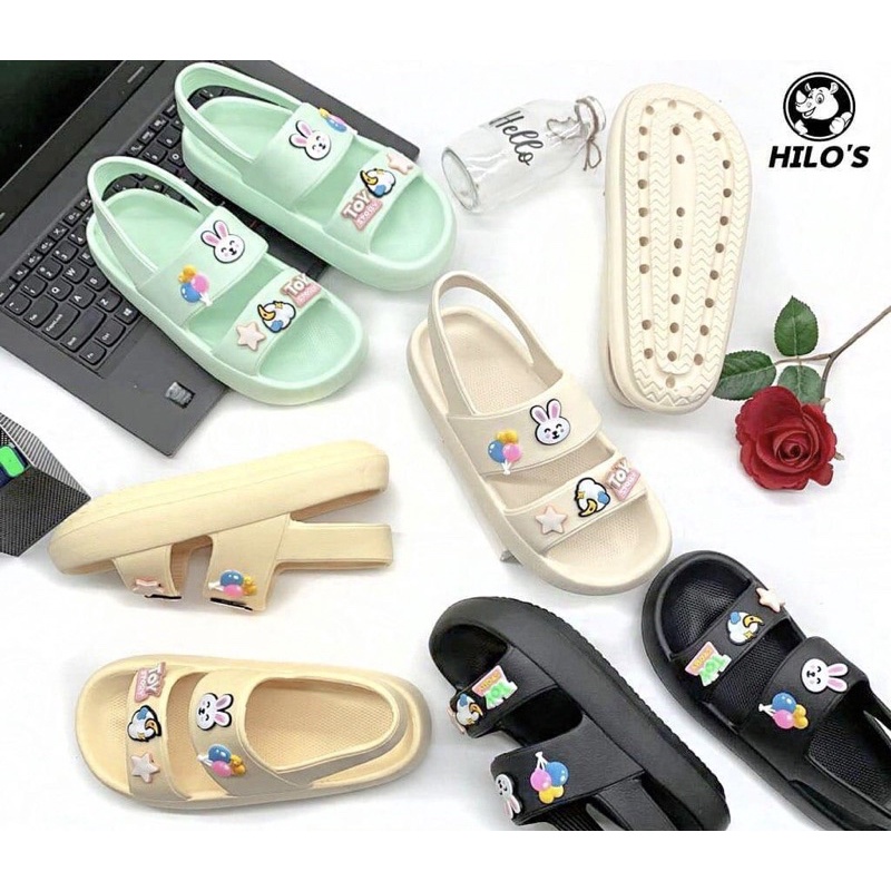 Elf.11 -DW23/ Sandal Bantal Wanita Tebal Kekinian Viral / Sandal Karet Tali Jelly Korean Style Trend