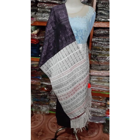 SONGKET BATAK MOTIF ULOS PUCCA RAGI HIDUP WARNA UNGU KETAN PUCCA KOMBINASI UNGU GELAP