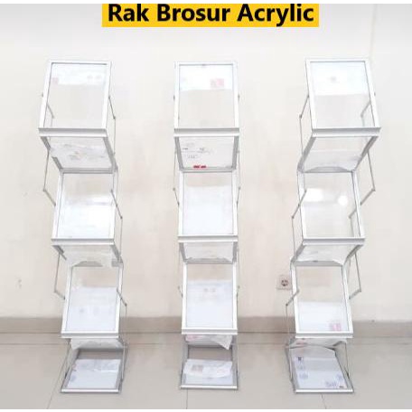 

Rak Brosur Lipat Acrylic 7 Susun | Brochure Magazine Rack Display