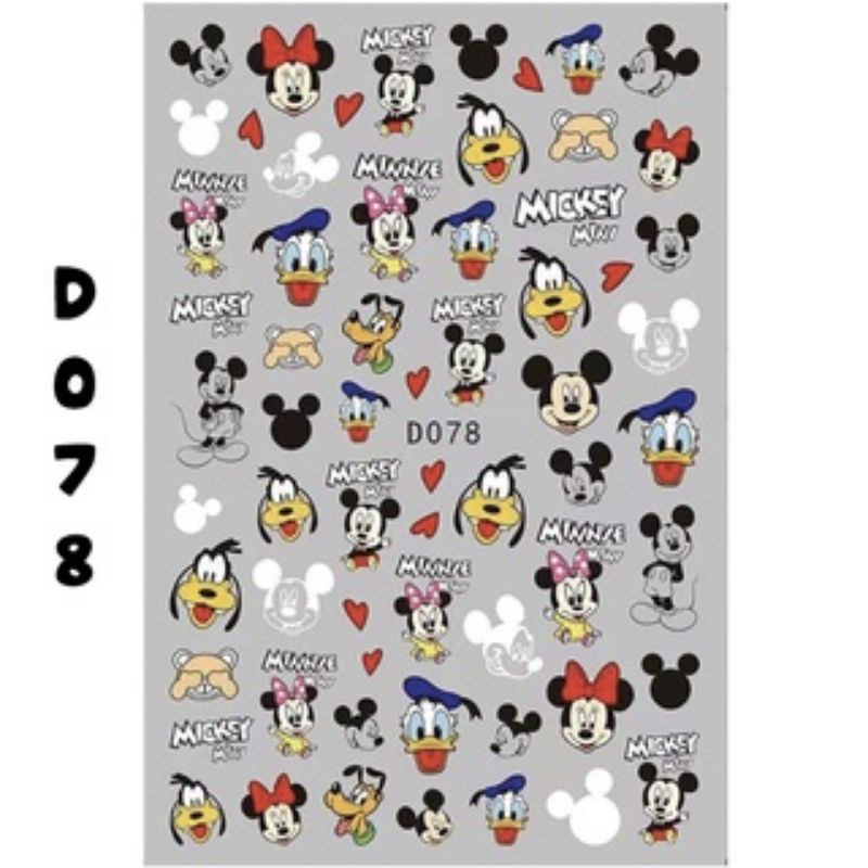 Sticker Kuku Disney Mickey Minnie Donald Winnie the pooh Nail Art / Stiker kuku tipis