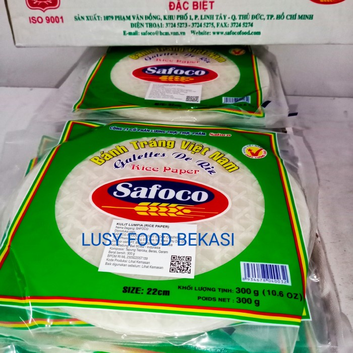 

Terlaris Safoco Rice Paper Vietnam 300Gram/22Cm/Kulit Lumpia Vietnam Premium