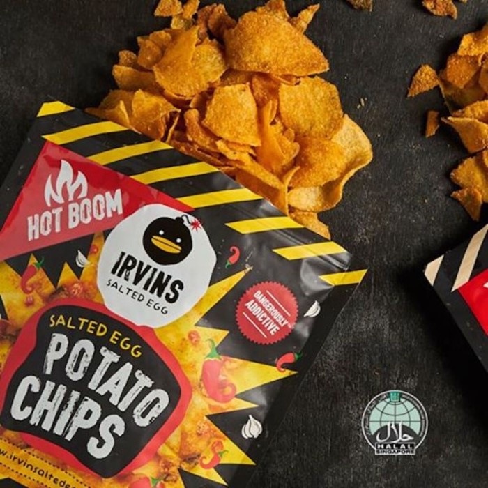

Terlaris [Hot Boom] Irvins Salted Egg Potato Chips Spicy (105 Gr)