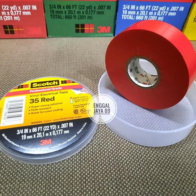 

Isolasi Listrik 3M Scotch 35 Red Original 19mm x 20,1m x 0,117mm suk01