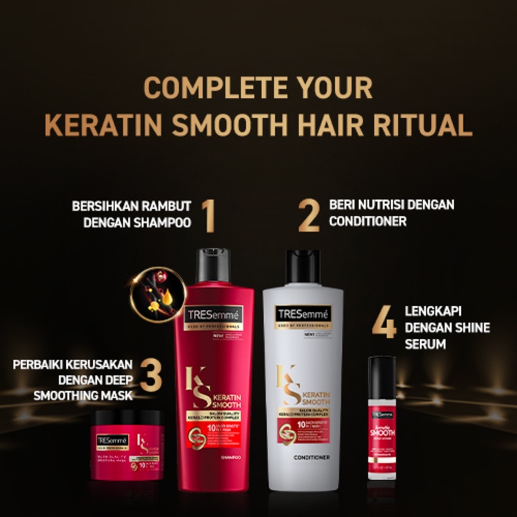 TRESEMME SHAMPOO KERATIN SMOOTH Rambut Lembut 48 Jam* with Hydrolyzed Keratin 670ML