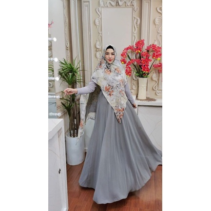 ZASKIYA SYAR'I BY FAZZA BOUTIQUE TERBARU SET KHIMAR TERMURAH MODEREN PRINTING