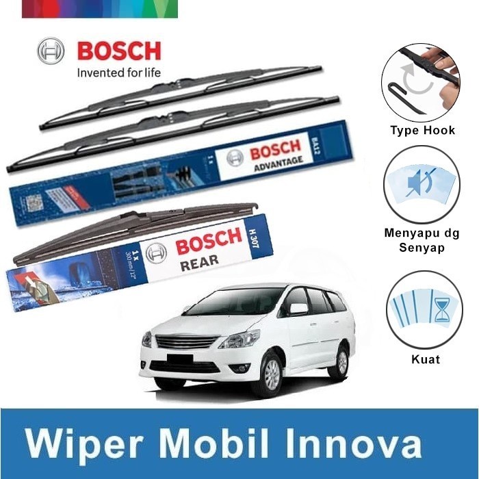 Terlaris Wiper Depan Belakang Innova Bosch Set Advantage