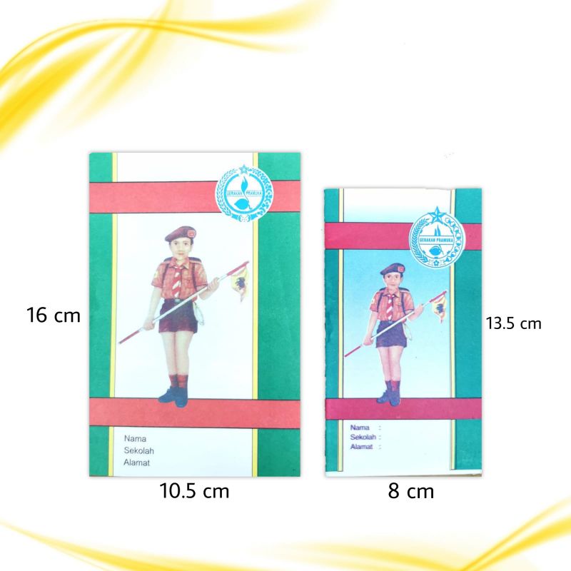 

BUKU CATATAN/NOTES PRAMUKA TIPIS KECIL/NOTES PRAMUKA TIPIS BESAR ( 1 PAK ISI 10 BIJI )