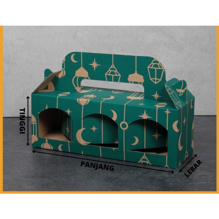 

Kardus Jinjing Idul Fitri Gable Box Kemasan Kue Kering Toples Isi 3 059