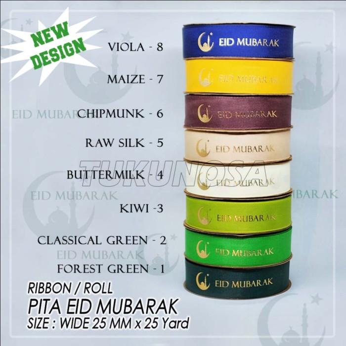 

Pita Eid Mubarak 25 Mm /Roll Pita Lebaran Pita Hampers Idul Fitri 083