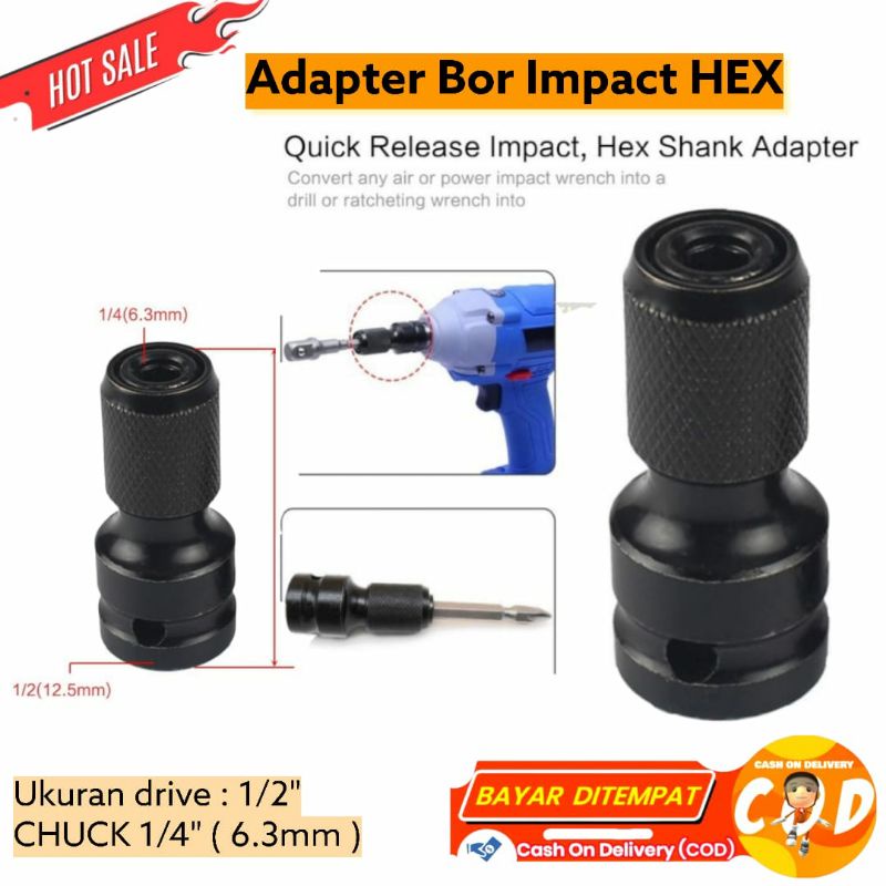 Adapter kepala chuck mesin bor impact songket konektor mesin impact