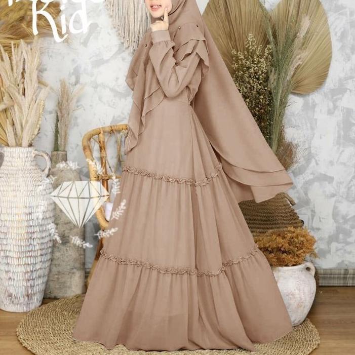 Gamis syar'i Remaja anak perempuan 11 12 13 tahun /Gamis anak tanggung SD SMP / Azalea basella shahi