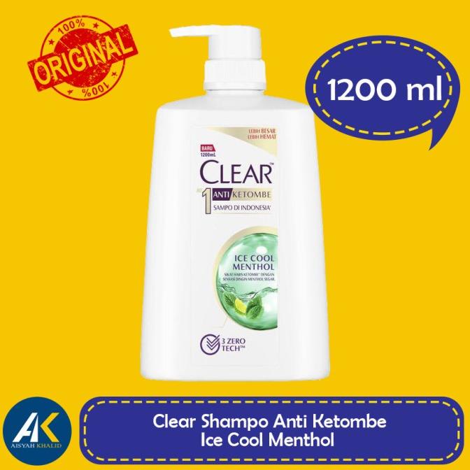 CLEAR Shampoo Ice Cool Menthol 1200ml - Shampo Clear Menthol 1200 ml