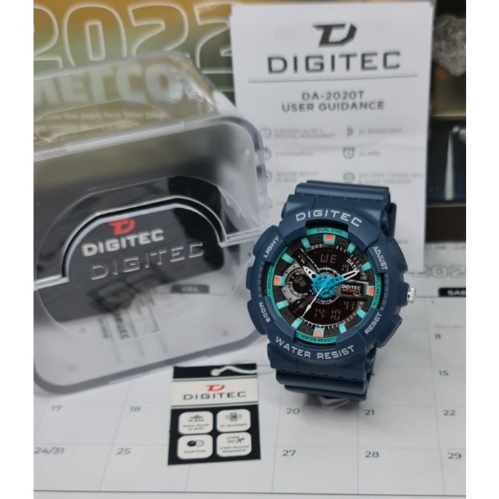 Diskon Spesial Jam Tangan Digitec 2020 T Original Wr 10Bar Dualtime Hitam Orange Abu Terlaris