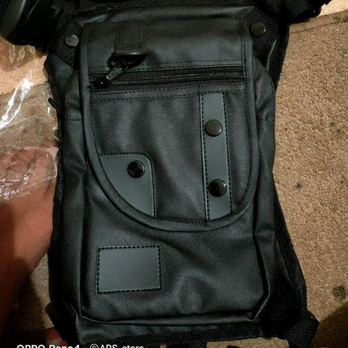 Tas Paha TAS SELEMPANG PRIA KULIT TAS PAHA TOURING TAS SLINGBAG WAISTBAG - HITAM PREMIUM(N1K4) BISA 