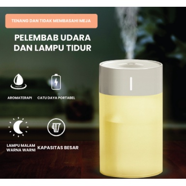 H2o Humidifier Diffuser Air Aromatherapy 260 ml with 7 Colour LED Lamp Pelembab Ruangan dan Pelembab Udara / Ruangan Aromatherapy  Purifier Esential Oil Pengharum Ruangan Asap Dingin Diffuser portable Terapkan ke Essential oil Mini Portabel Mobil