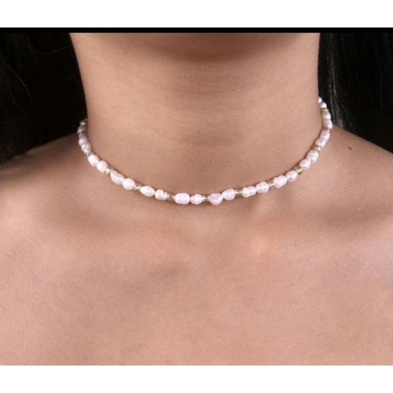 Kalung mutiara air tawar asli lombok Perhiasan Aksesoris Kalung mutiara air tawar asli lombok Akseso