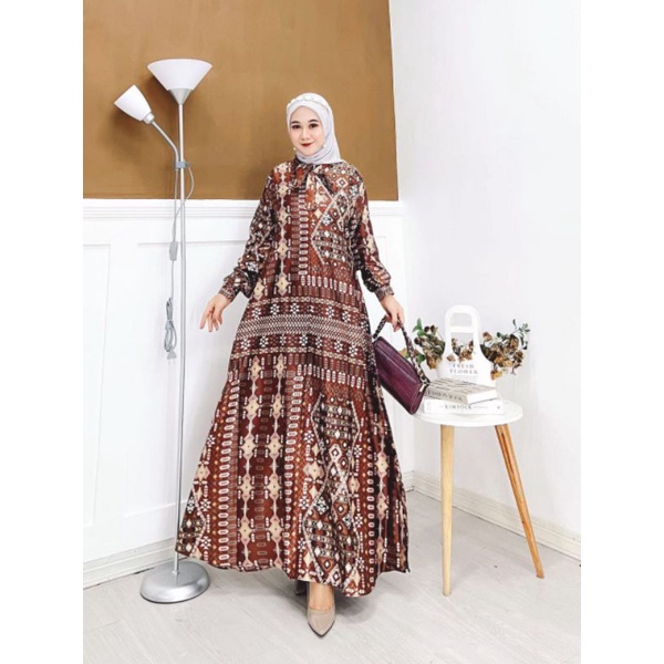 Melda maxi dress silk premium gamis lebaran