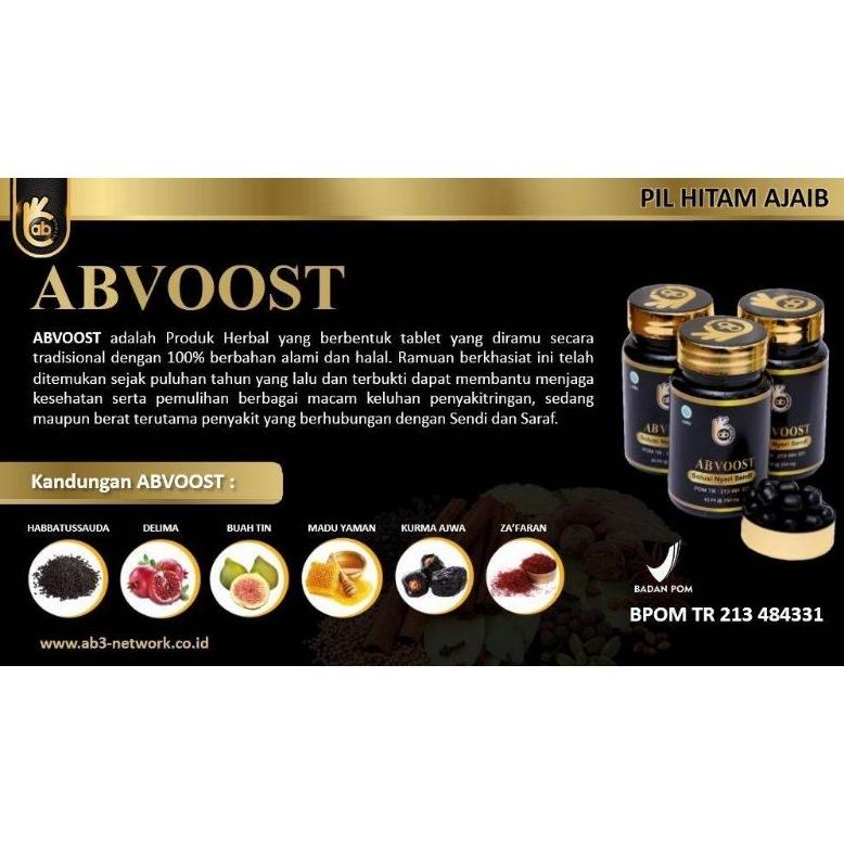 Cod - ABVOOST PIL HITAM AJAIB 1 BOTOL ISI 40 PIL ORIGINAL OBAT PENGHILANG NYERI SENDI 