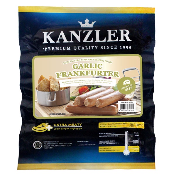 KANZLER GARLIC FRANKFRUTER 300 GR - SOSIS