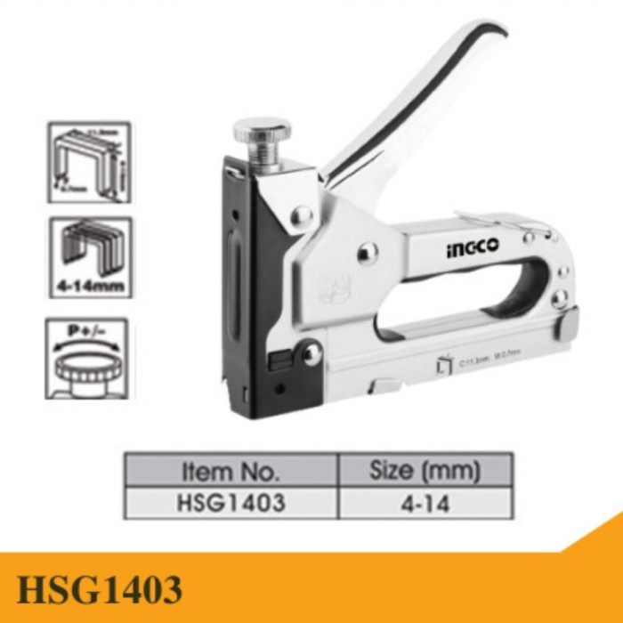 Terlaris Ingco Staples Tembak Hsg1403 Tacker Staples Gun Hekter Tembak 4-13Mm