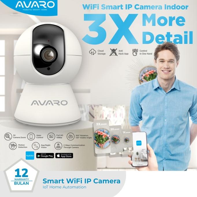 Avaro Smart Cctv Wifi Ip Camera Cctv Indoor 2Mp Ptz Tokomakmursentosa32