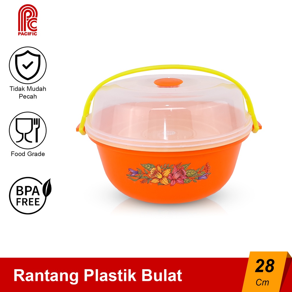 Pacific Rantang Fitri Bulat Plastik 2 Susun Tempat Makan Food Storage Wadah Serbaguna Pac-Rantang Va