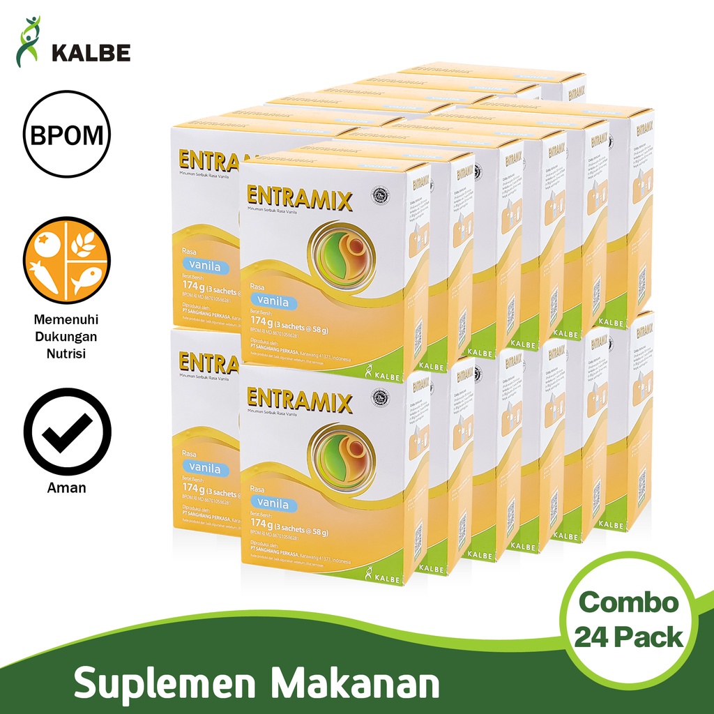 

Kalbe Entramix Vanilla Susu Kesehatan Combo 24 Pak Pangan Olahan Untuk Dukungan Gizi Bagi Orang Dewasa Bpom Cmb24-Sah