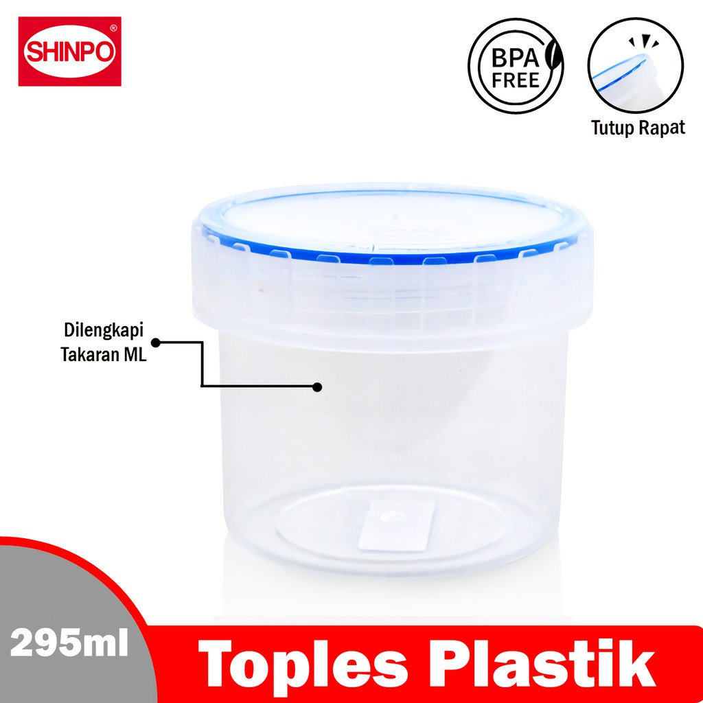 SHINPO Toples Plastik Ukuran S Tempat Cemilan Food Storage Wadah Makanan SPO-SIP-351S