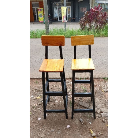 KURSI BAR/KURSI CAFE/KURSI TINGGI 80CM JATI BELANDA