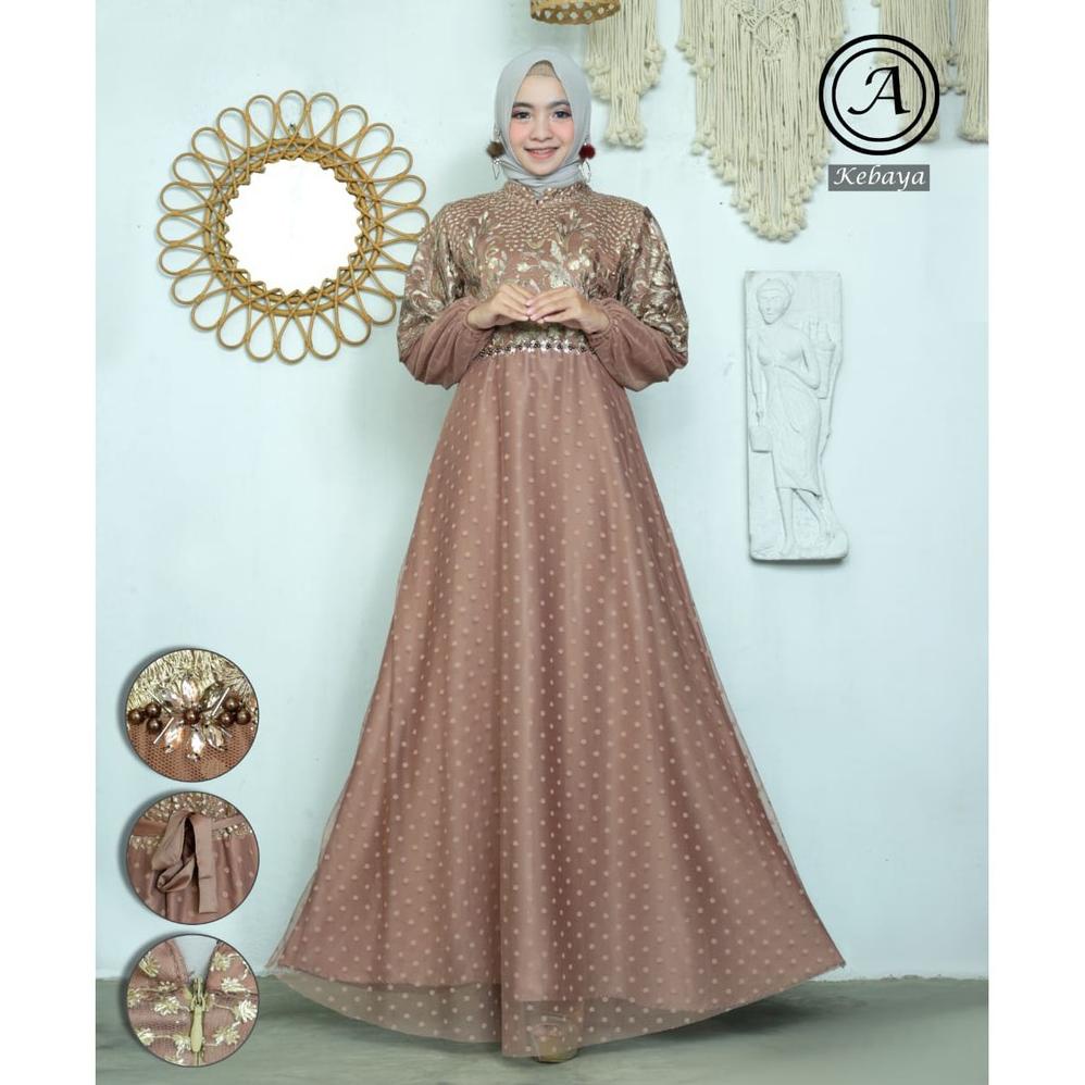 GAMIS TILE DOTTY/ GAMIS/ GAMIS PESTA/ GAMIS TILE/ GAMIS BRUKAT/ DRESS KONDANGAN/ BAJU KONDANGAN