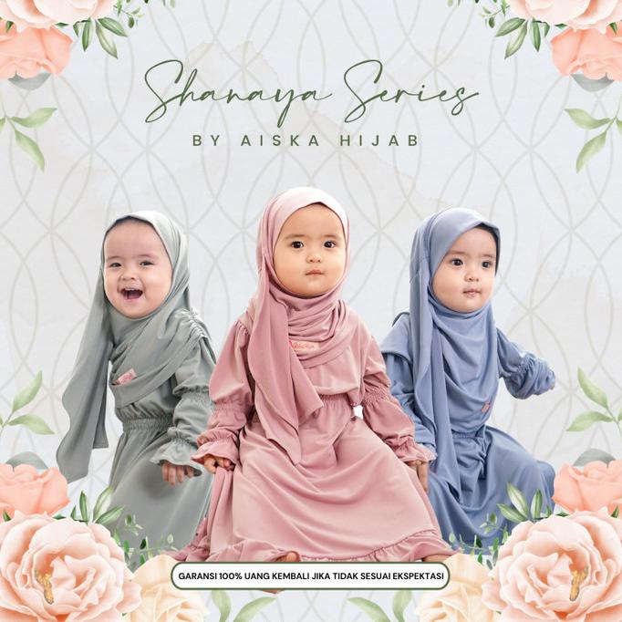 Setelan Gamis Hijab Baju Anak Bayi Perempuan 0 1 2 3 4 5 6 Bulan Tahun