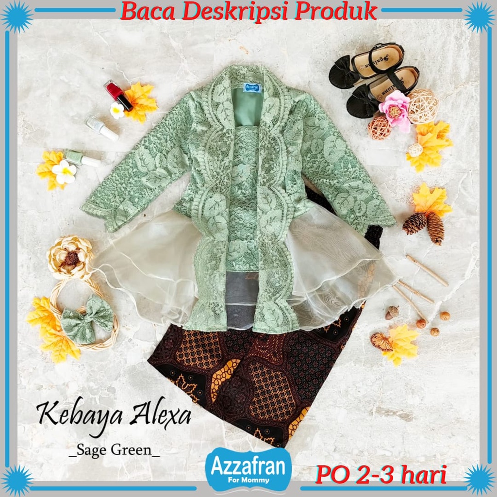 Kebaya Alexa Organza PLUS Rok | Kutu Baru Brokat Adat Jawa Sunda Anak Perempuan | Kostum Carnaval