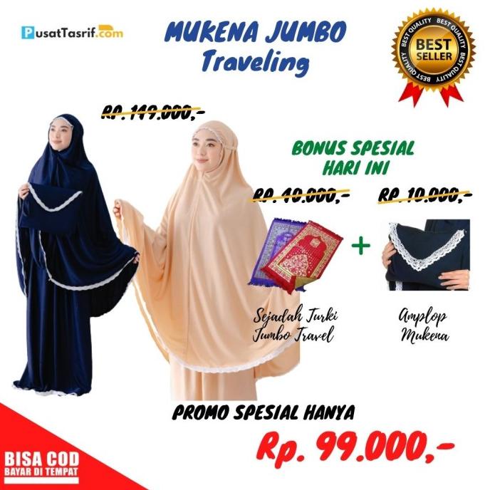 BISA COD Mukena Jumbo Traveling Bahan Hyget Premium