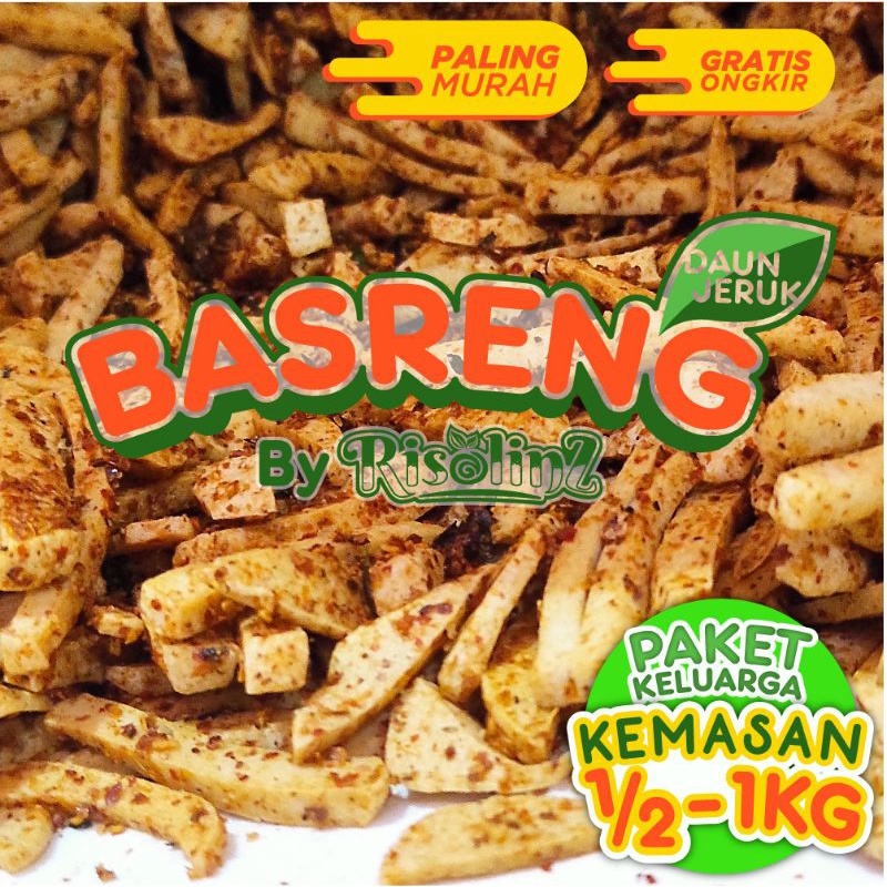 

PROMO !!! | BASRENG DAUN JERUK (PEDAS DAN GURIH) Kemasan 1/2Kg - 1Kg | Renyah, Kriuk | by RISOLINZ