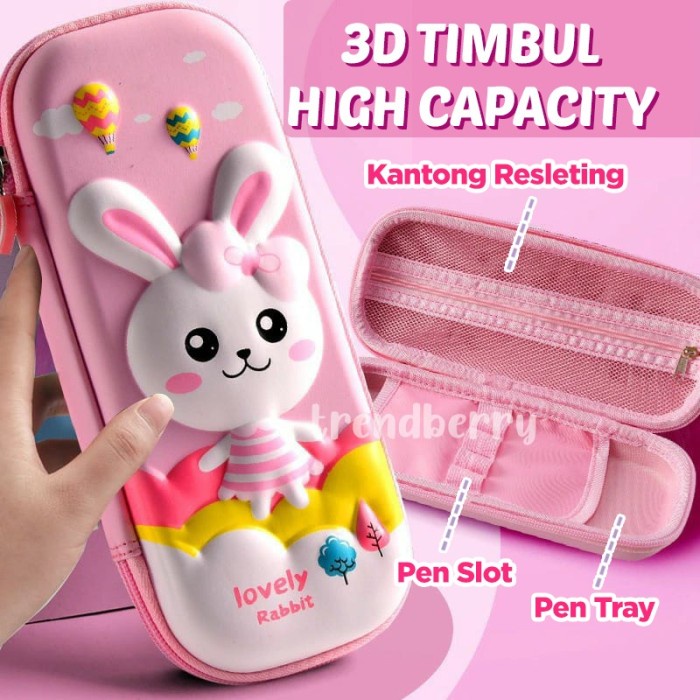 

BISA COD Kotak Pensil 3D Karakter kelinci bunny kado ultah anak perempuan /ALAT TULIS AESTHETIC/ALAT