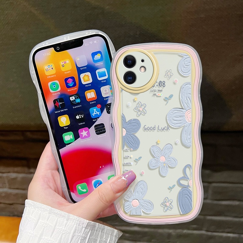 Casing Ponsel untuk OPPO A52 A92 A72 4G Casing pola bunga keberuntungan wadah Telepon anti guncangan Case lembut bening pinggiran gelombang warna-warni Cases hp kamera kreatif penutup pelindung sederhana Back Cover-7