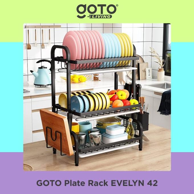 Goto Evelyn Rak Pengering Cuci Piring Dapur Susun Wastafel Serbaguna