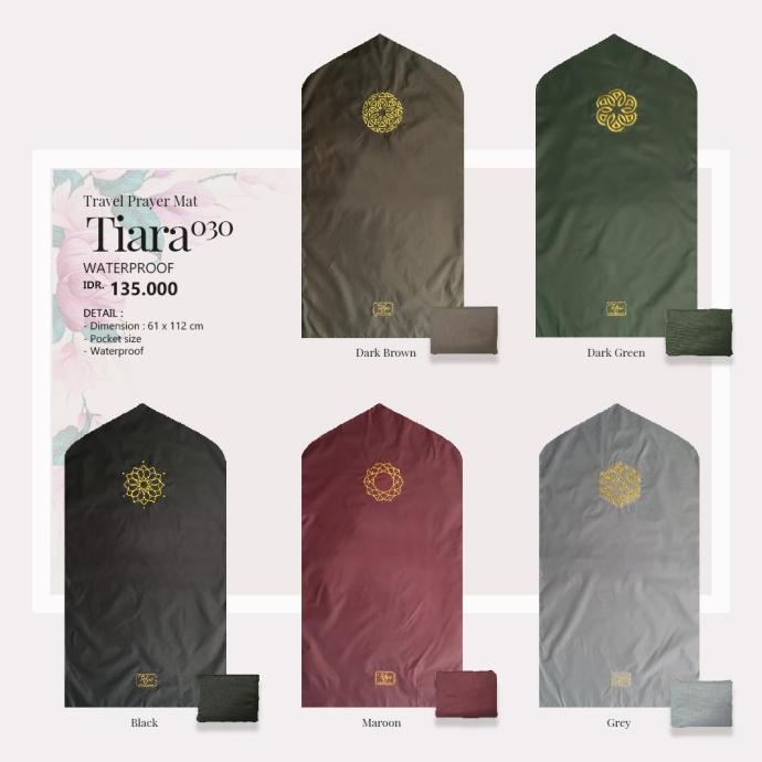 Sajadah Travel Tatuis Tiara 030 Polos Hitam Coklat Hijau Abu Maroon
