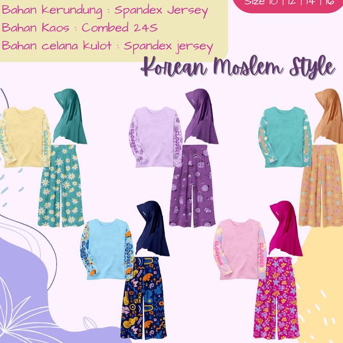 Baju Setelan Kaos Kulot Anak Remaja Dewasa Perempuan Muslim Islami