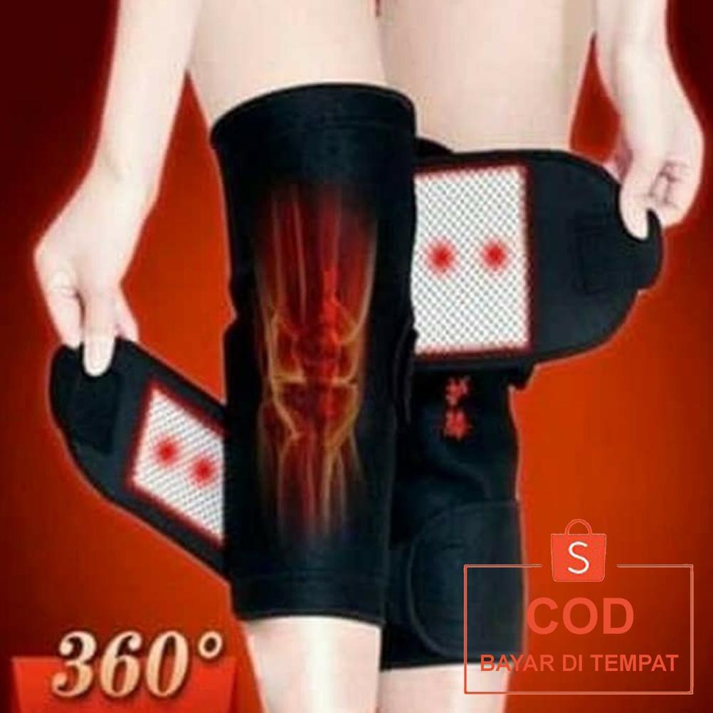 Bayar Ditempat - 2Pcs Sabuk Korset Deker Terapi Lutut Kaki Turmalin Tourmaline Magnetic Therapy Self