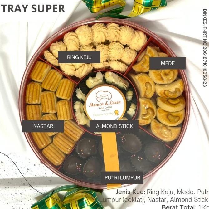 

Promo Kue Kering Lebaran Enak Tray Super Parsel Ramadan Brand Monica & Loren