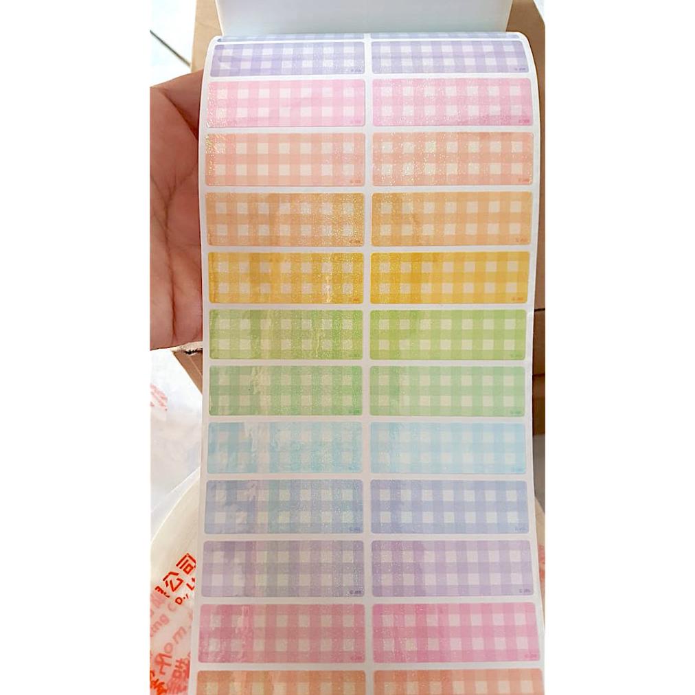 

Bisa Cod Label nama anti air stiker waterproof Motif Kotak !