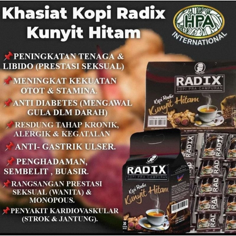 

Radix kunyit hitam HPA PAK HAJI, varian kopi Radix terbaru, dengan berjuta mamfaat kunyit hitam