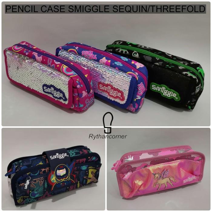 

KOTAK PENSIL PENCIL CASE SMIGGLE SEQUIN / THREEFOLD / KAIN