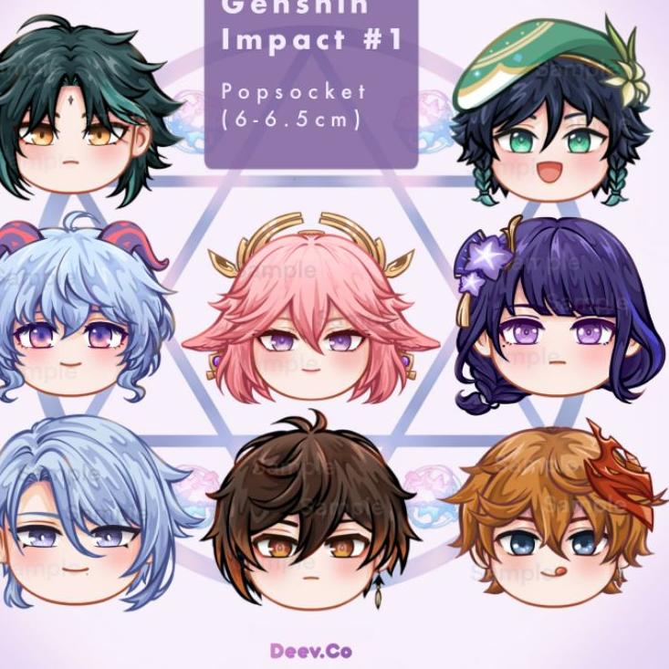 Get Sale Genshin Impact Popsocket / Griptok Venti, Xiao, Ganyu, Raiden, Yaemiko, Ayato, Tartaglia, Z