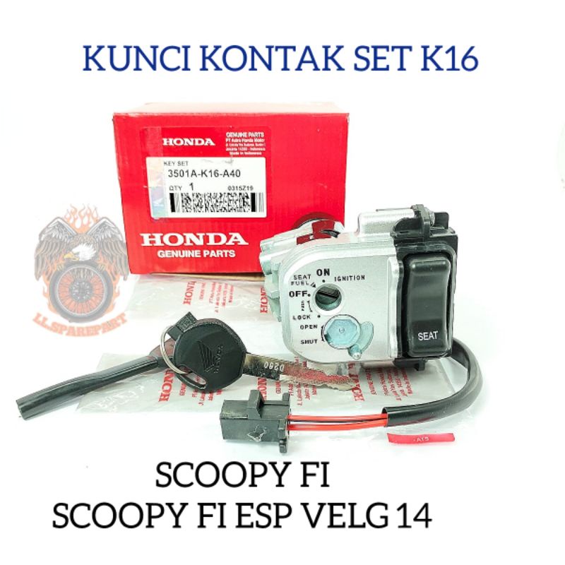 KUNCI KONTAK SET HONDA K16 KEYSET KONCI KONTAK KUALITAS ASLI ORIGINAL HONDA SCOOPY FI INJEKSI SCOOPY