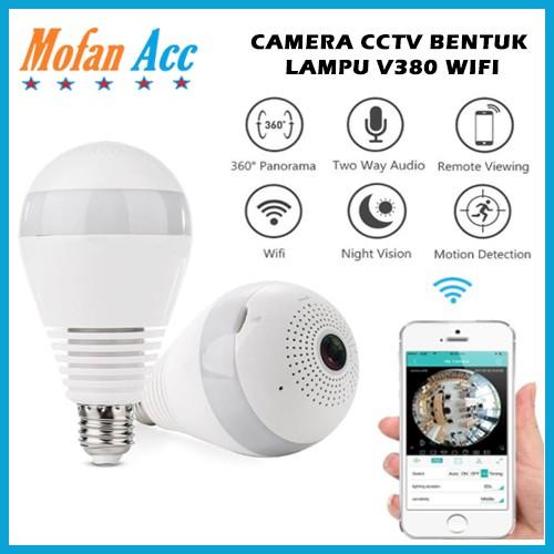 Spycam Ip Camera Cctv Bulb Wifi Panoramic V380 Lampu Bohlam Vr Spy Cam Owlcam