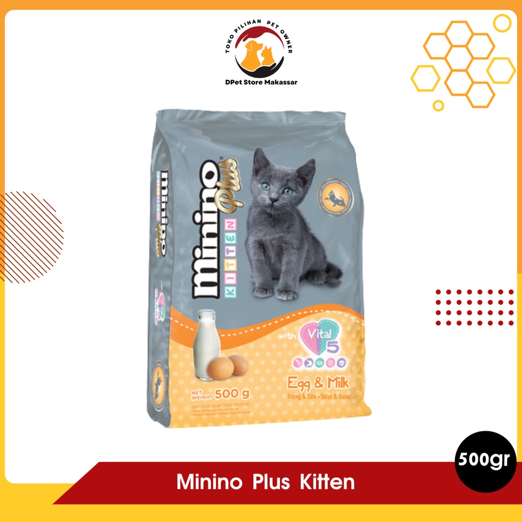 Makanan Kucing-Minino Plus Kitten 500gr