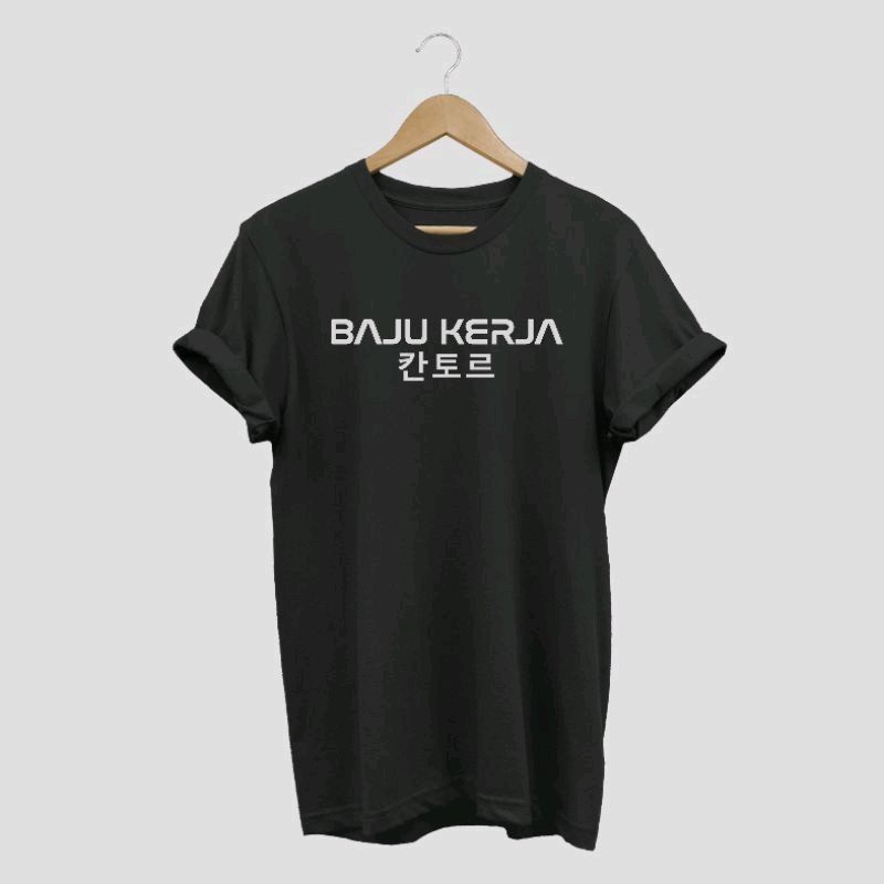 M - XXXXXL(6XL) Kaos Bigsize BAJU KERJA Korean Harajuku Style Japanese T Shirt Unisex Jumbo Oversize Hitam Putih Krem Maroon Combed Hangeul M L XXL XXXL 4XL 5XL