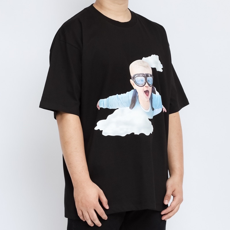 ADLV. Baby Face Sky Diving Black Tee